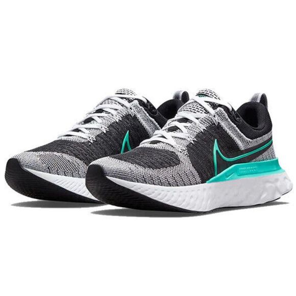 Nike React Infinity Run Flyknit 2 CT2423-103 Women Gray/Black/Mint Shoes NDD631 - Picture 3 of 8